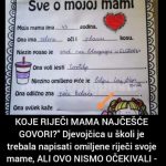 “KOJE RIJEČI MAMA NAJČEŠĆE GOVORI?” Djevojčica u školi je trebala napisati omiljene riječi svoje mame, ALI OVO NISMO OČEKIVALI – hit na društvenim mrežama “KOJE RIJEČI MAMA NAJČEŠĆE GOVORI?” Djevojčica u školi je trebala napisati omiljene riječi svoje mame, ALI OVO NISMO OČEKIVALI – hit na društvenim mrežama